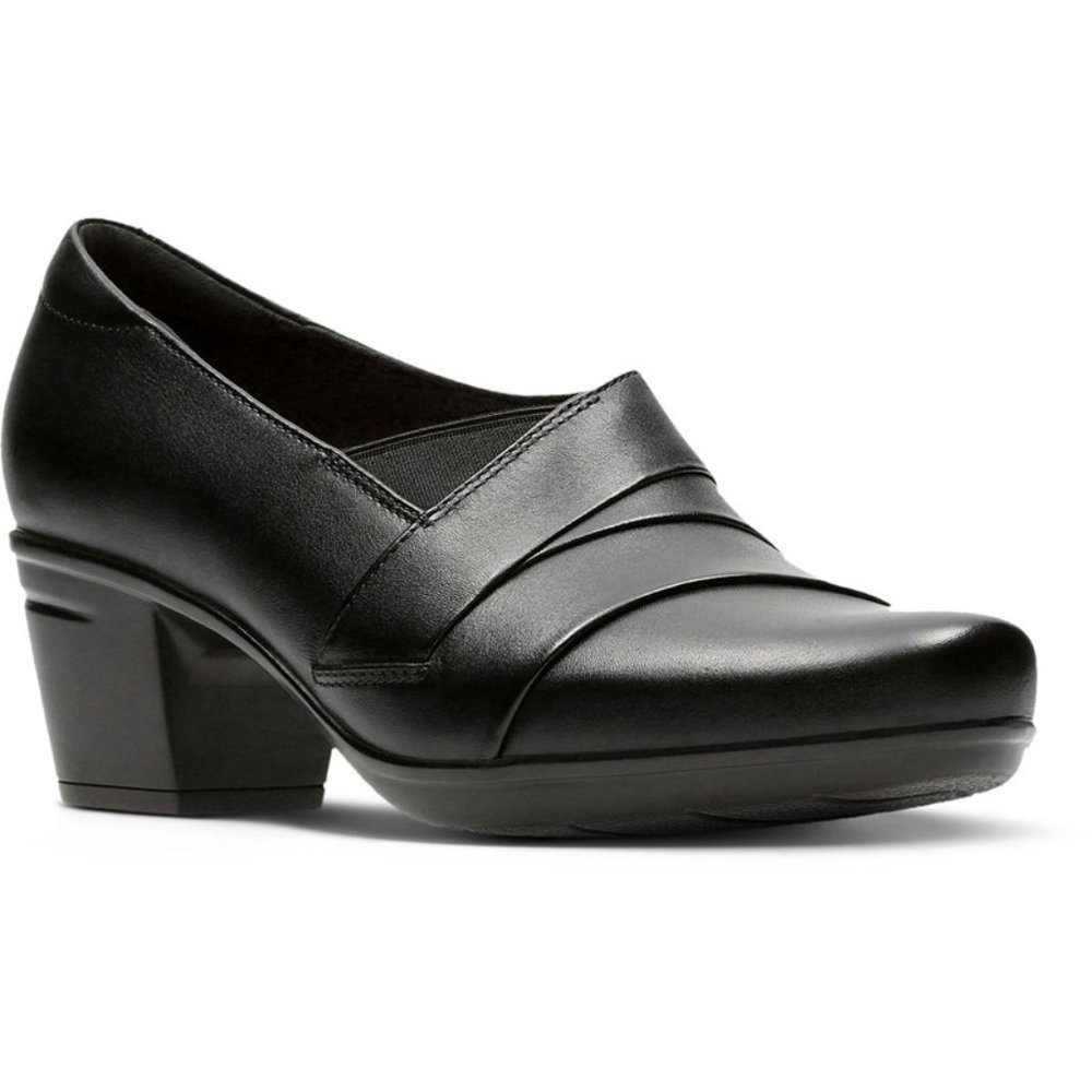Clarks Woman's Emslie Warbler Pumps, Black size 7.5 M